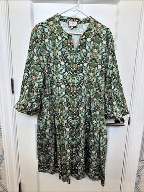 Tuckernuck Royal Shirt Dress in Sage Deco Floral